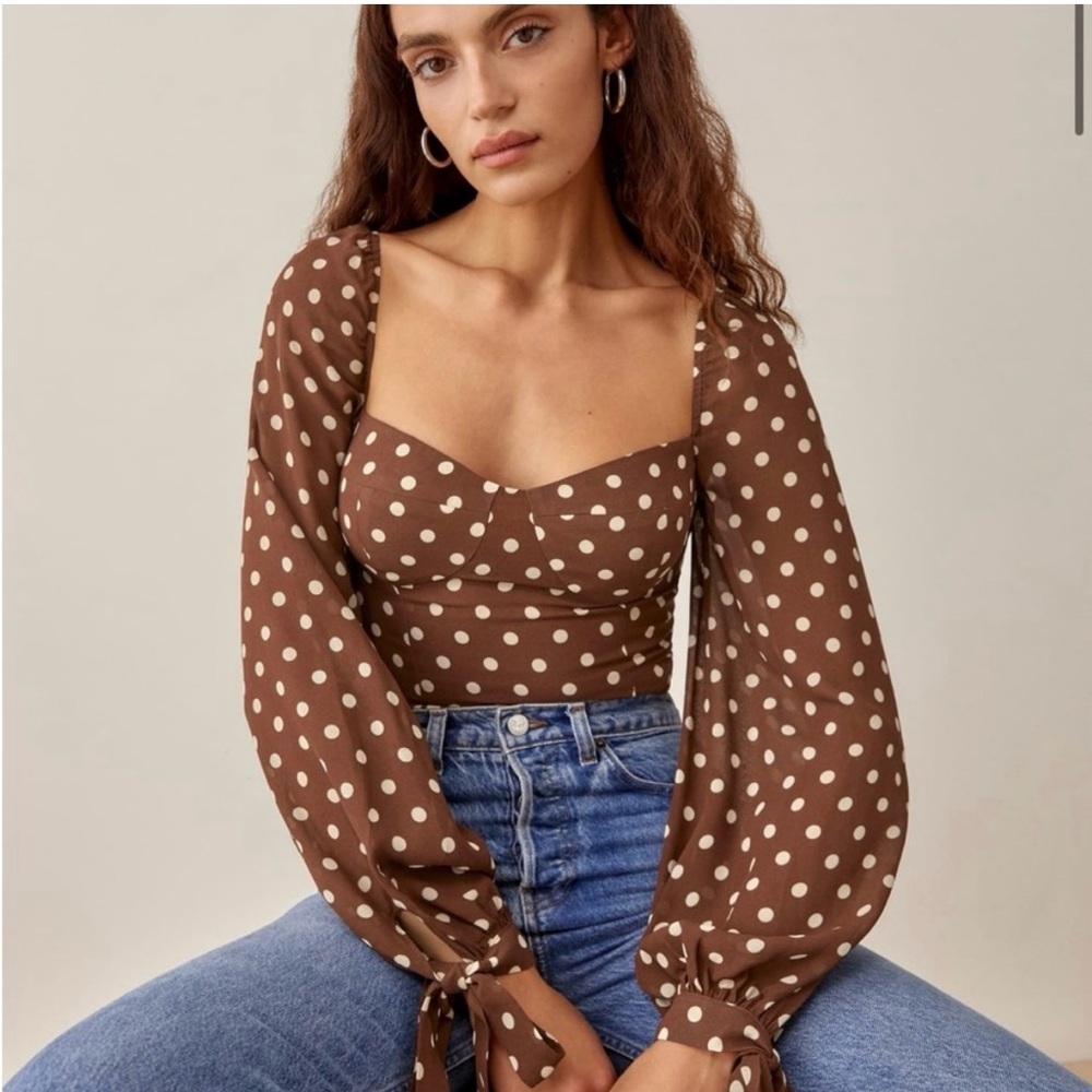 Reformation Sawtelle Sweetheart Blouse Size 8